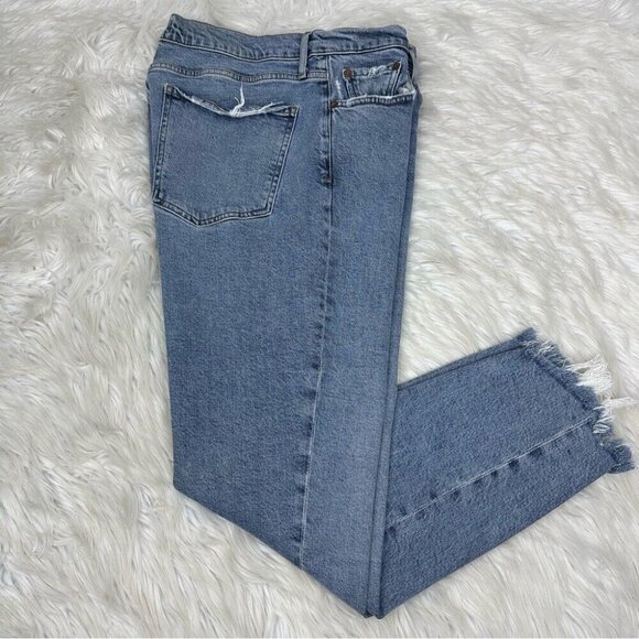 Agolde Women’s Nico Button-Fly Skinny‎ Luxury Raw Hem Blue Jeans W32-33/L26 - Picture 2 of 12